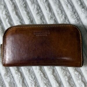 Parker Clay Zahra Accordion British Tan Leather Round Zip  Wallet Ethiopia